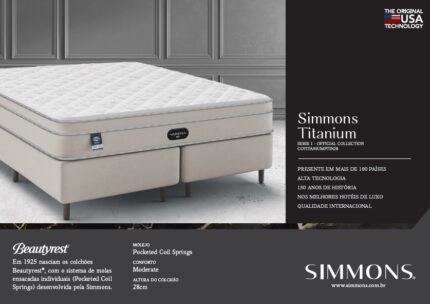 Colchão Simmons Titanium- Queen 1,58 x 1,98 x 0,28Cm