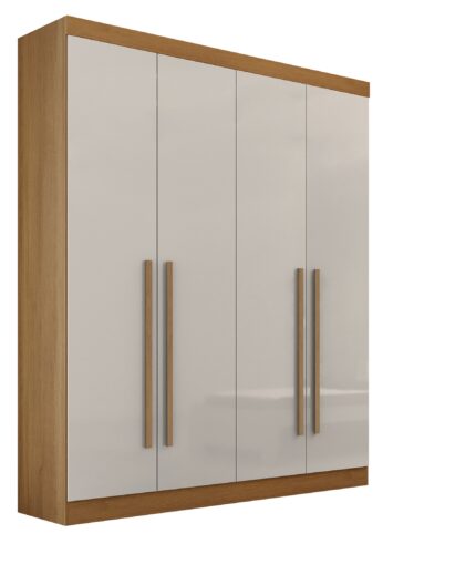 Roupeiro Da Vinci Plus 04 Portas- 1,85 Mts - Cor Cinamomo / Off White