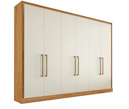 Roupeiro Argos 06 Portas -2,40 Mts - Peroba Off White