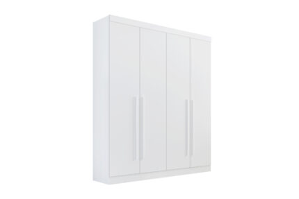 Roupeiro Da Vinci Plus Liso 04 Portas- 1,85 Mts - Cor Branco