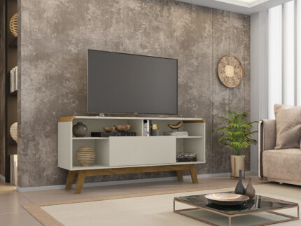 Rack Lazuli 1,35M - Para Tvs até 55" -Off White
