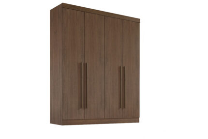 Roupeiro Da Vinci Plus Liso 04 Portas- 1,85 Mts - Cor Castanho