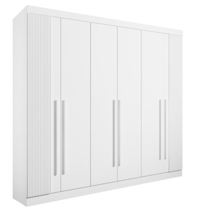 Guarda Roupas 6 portas Da Vinci Plus RIPADO- 2,75 Mts -Cor Branco