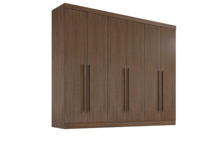 Guarda Roupas 6 portas Da Vinci Plus liso- 2,75 Mts -Cor Castanho