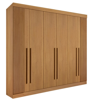 Guarda Roupas 6 portas Da Vinci Plus RIPADO- 2,75 Mts -Cor Cinamomo