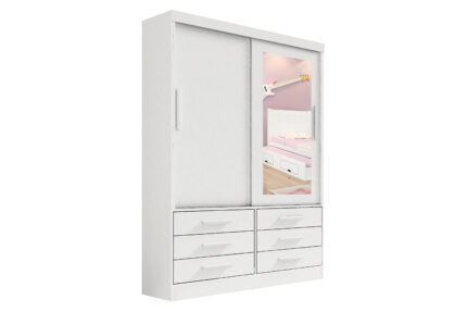 Roupeiro Meridian 2 Portas -1,35 Mts - Cor: Branco